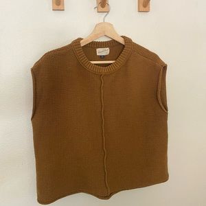 Camel Knit Sweater Vest Tank